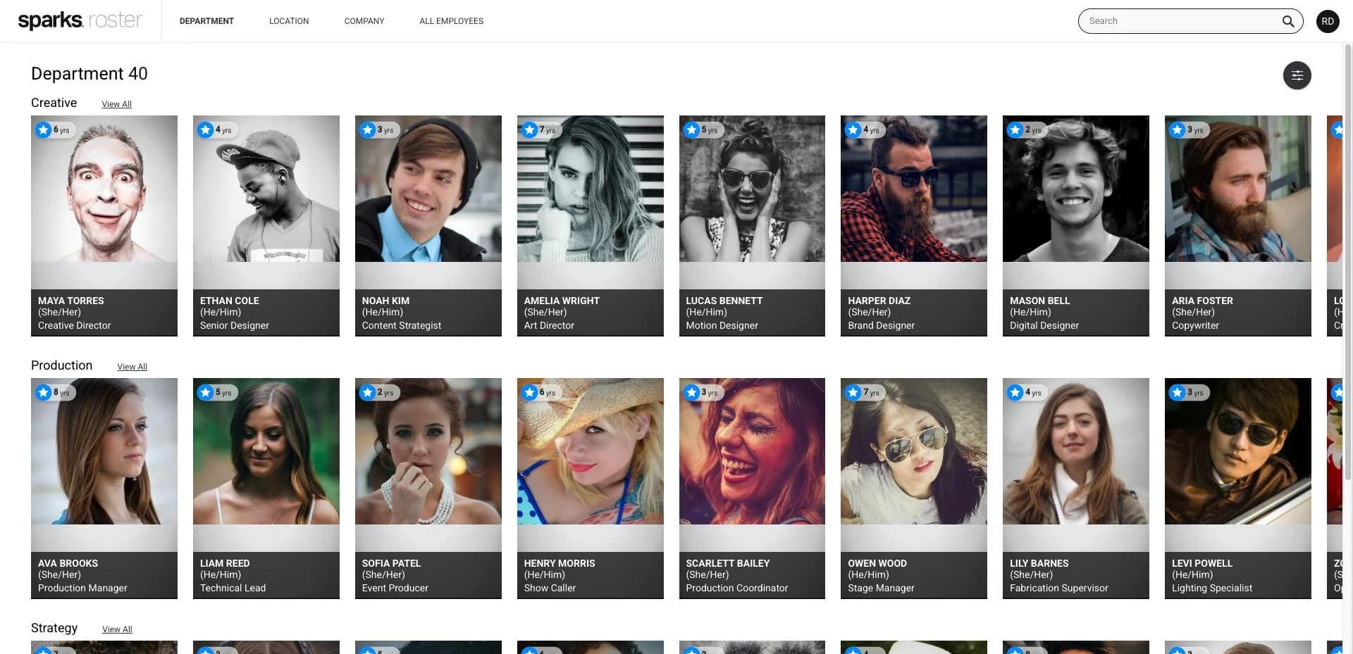 Sparks Roster — Employee Directory screenshot